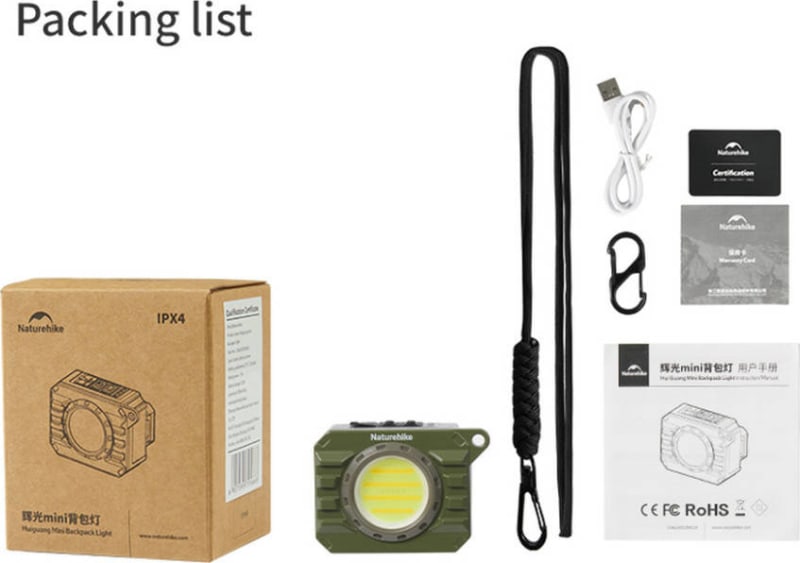 Ліхтар з кліпсою Naturehike CNK2450ZM014, 500 лм, Бежевий – фото 3