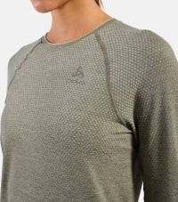 Лонгслив женский для бега Odlo Essential Seamless, Vetiver Melange – фото 4