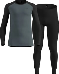 Комплект термобілизни чоловічий Odlo Active Warm, Black/Stormy Weather – фото 1