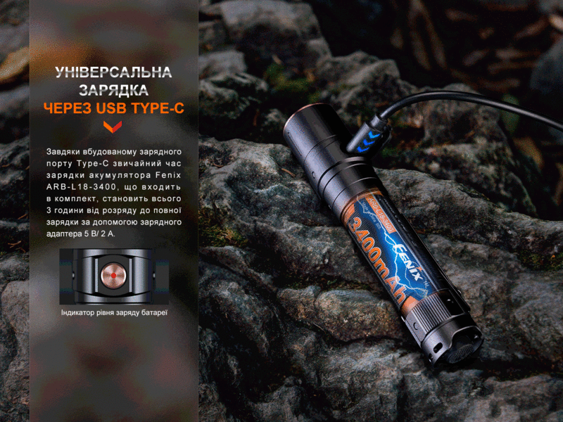 Ліхтар ручний Fenix LD30R – Чорний – фото 2