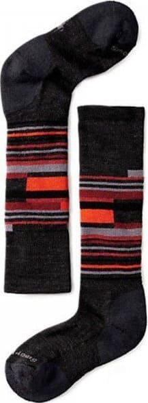 Шкарпетки дитячі Smartwool Wintersport Stripe, Charcoal/Bright Orange