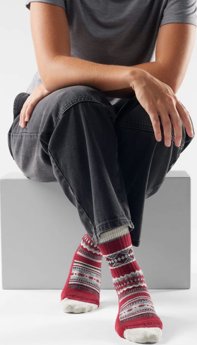 Шкарпетки чоловічі Smartwool Everyday Snowed In Sweater Crew, Tibetan Red