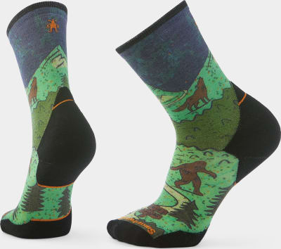 Шкарпетки чоловічі Smartwool Trail Run Targeted Cushion Neature Print Crew, Twilight Blue – Темно-синій