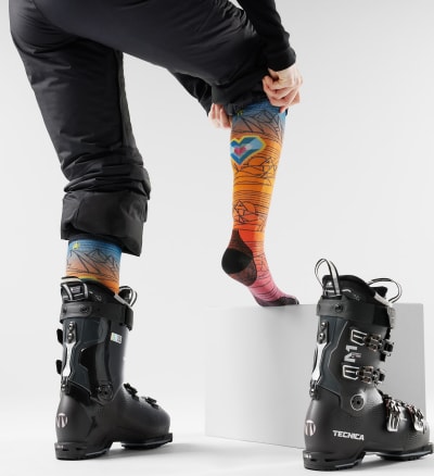 Шкарпетки чоловічі Smartwool Ski Zero Cushion Geo Peaks Print OTC, Orange Rust