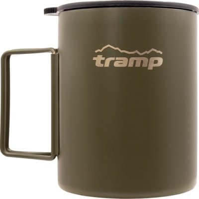 Термокухоль Tramp зі складаними ручками 0,5 л, Олива
