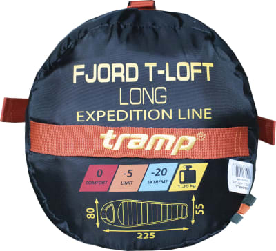 Спальний мішок Tramp Fjord Long кокон, 0°C/-20°C – Помаранчевий (Правий)
