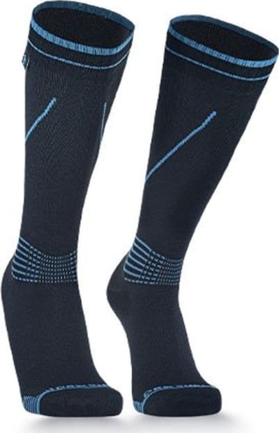 Водонепроникні шкарпетки DexShell Longlite Socks 2.0 Синій Stripes розмір L (43-46), чорний, блакитний