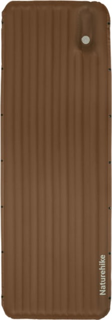 Матрац туристичний надувний одномісний Naturehike CNK2450WS035, 198 × 68 × 9.5 см, коричневий із вбудованою помпою для надування
