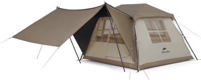 Намет з навісом Naturehike Village CNK2300ZP021, коричневий великий