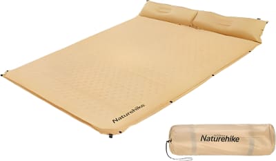 Матрац туристичний Naturehike CNH22DZ013 самонадувний двомісний з подушкою 185 × 132 × 3 см – Жовтий