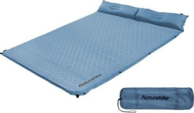 Матрац туристичний Naturehike CNH22DZ013 із подушкою самонадувний двомісний 185 × 132 × 3 см – Блакитний