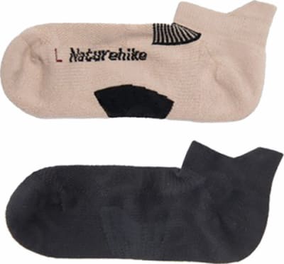 Шкарпетки низькі Naturehike NH21FS014 2 пари (бежеві, чорні) розмір М, чорний, Бежеві