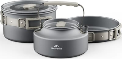 Набір посуду Naturehike CNK2450CF010, 3 предмети, Сірий