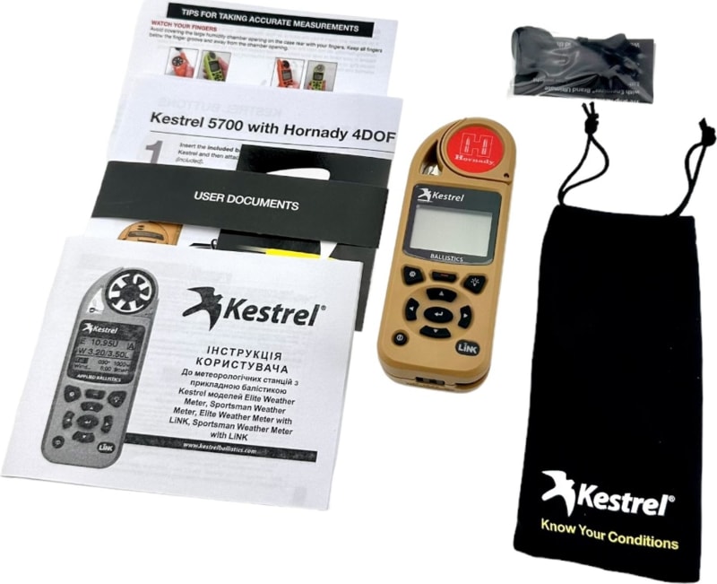Метеостанція Kestrel 5700 з Hornady 4DOF і Bluetooth, Пісочний – фото 6