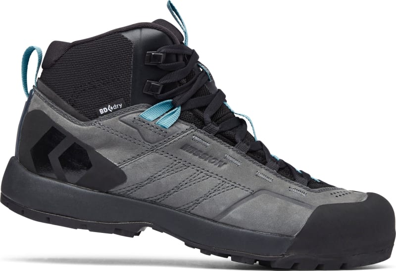 Ботинки трекинговые женские Black Diamond Mission Leather Mid WP, Steel Grey-Coastal Blue – фото 2