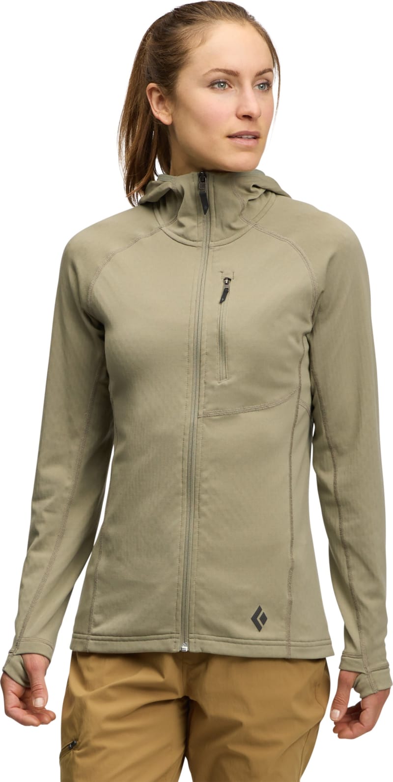Флісова кофта жіноча Black Diamond Coefficient Fleece Hoody, Pine Smoke – фото 1