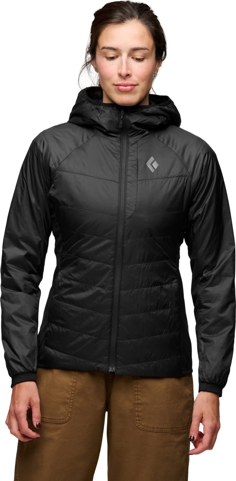 Куртка утепленная женская Black Diamond Solution 1.0 Hoody, Black – фото 1