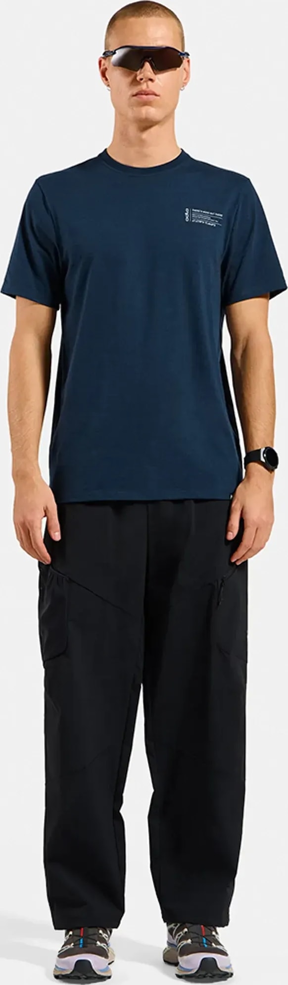 Футболка чоловіча Odlo Cotton Blend Unlimited, Dark Sapphire – фото 3