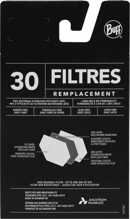 Фільтри змінні Buff Filter Mask, Filter – Білий (Filter 30 Adult) – фото 2