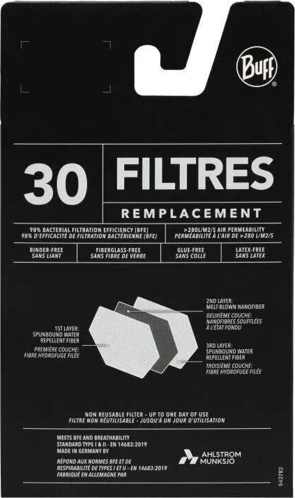 Фільтри змінні Buff Filter Mask, Filter – Білий (Filter 30 Kids) – фото 2