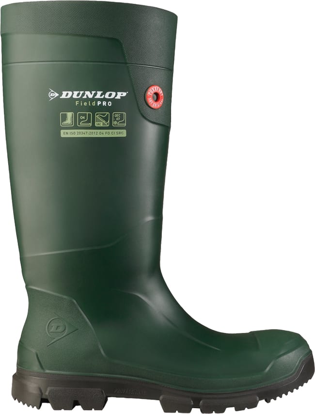 Чоботи гумові робочі Dunlop FieldPRO S5, сталевий носок — Зелений — фото 4