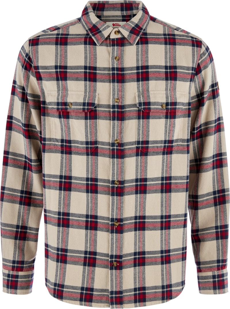 Рубашка мужская Fjallraven Ovik Heavy Flannel, Light Fossil/Deep Red – фото 1