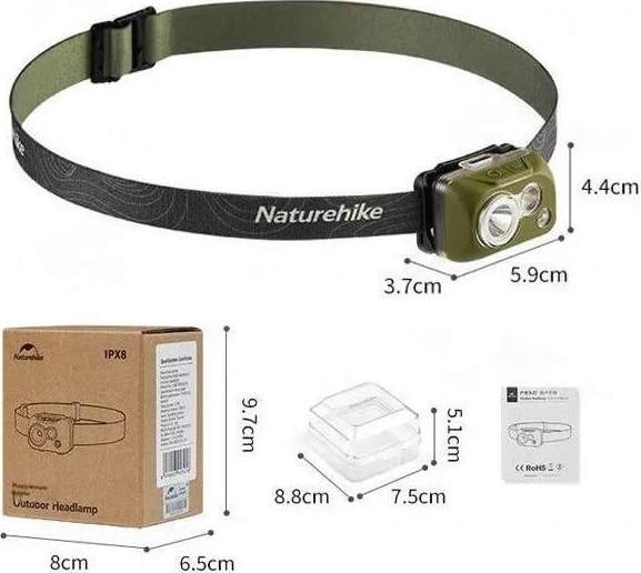 Ліхтар налобний Naturehike CNK2300DQ016, 300 лм, Зелений – фото 5