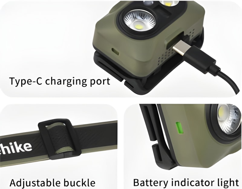 Ліхтар налобний Naturehike CNK2450ZM010, 500 лм, Зелений – фото 3