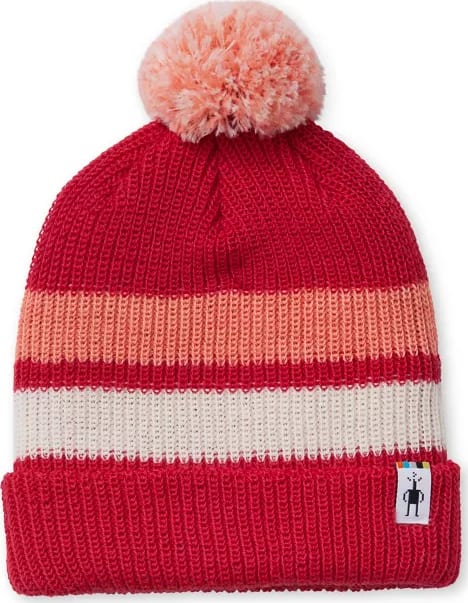 Шапка дитяча Smartwool Stripe Pom Beanie, Pomegranate – фото 1