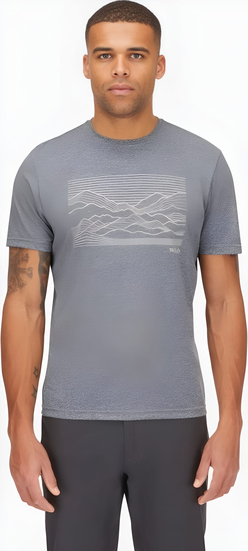 Футболка чоловіча Rab Mantle Outline Tee, Beluga – Сірий – фото 1