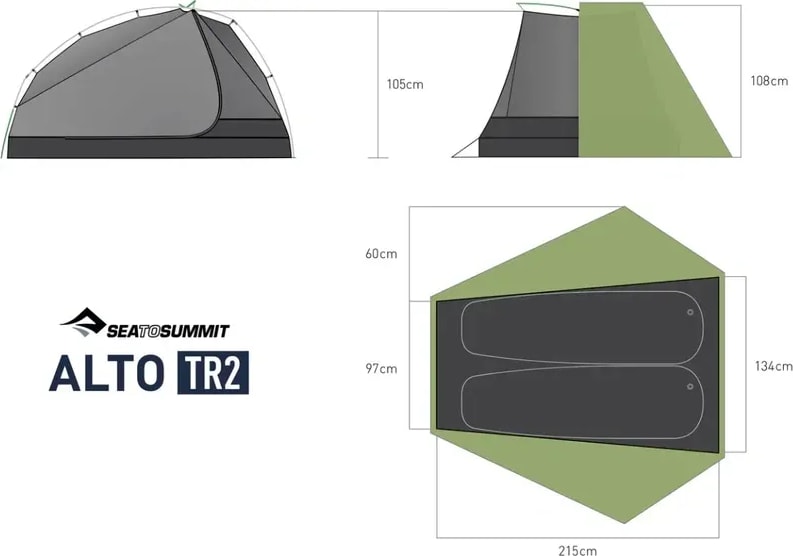 Намет двомісний Sea to Summit Alto TR2, 2 особи – Зелений – фото 2
