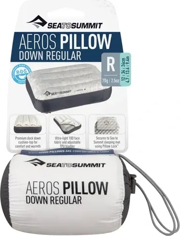 Подушка надувна Sea to Summit Aeros Down Pillow, Regular – Сіра – фото 2