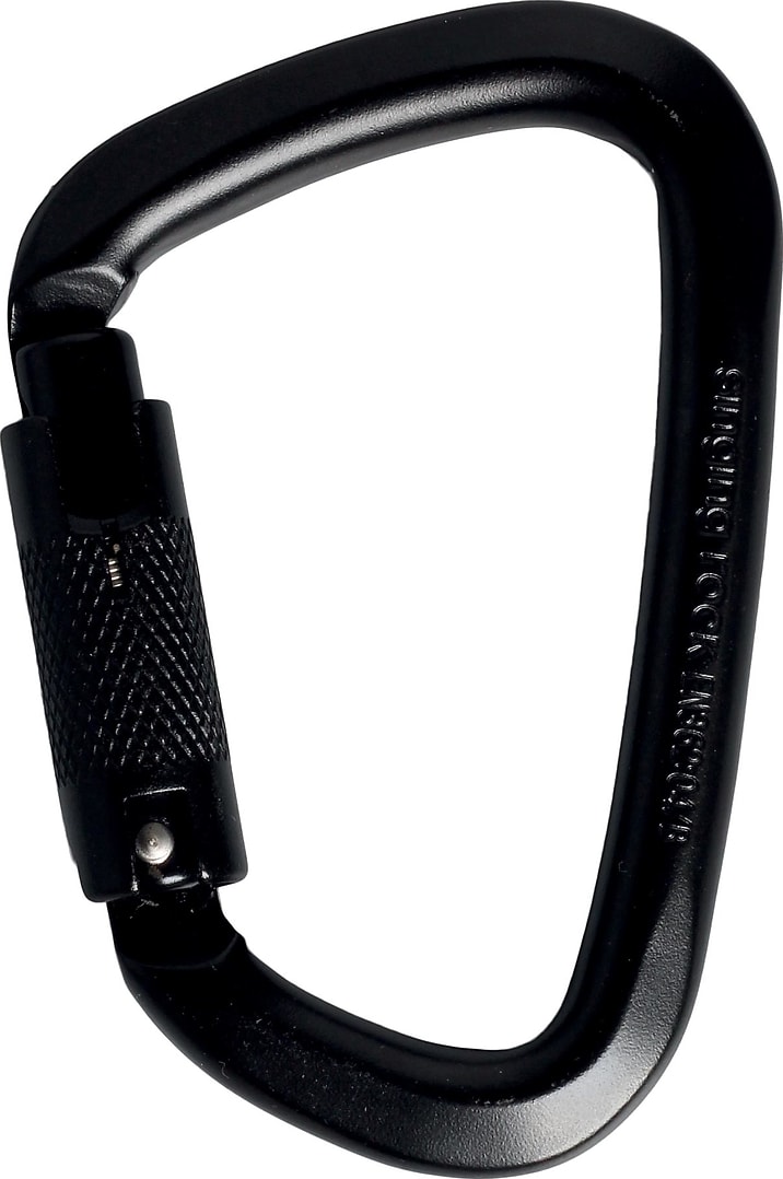 Карабин стальной Singing Rock D Steel Connector Triple Lock, Black – фото 1