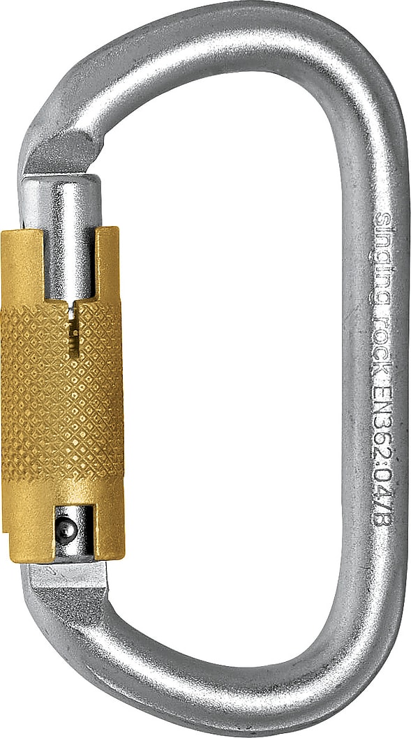 Карабін сталевий Singing Rock Oval Steel Connector Triple Lock, Zinc – фото 1