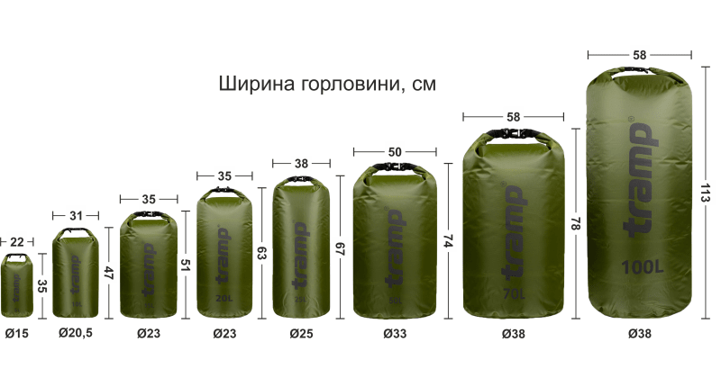 Гермомішок Tramp PVC Diamond Rip-Stop 20 л, Олива – фото 2