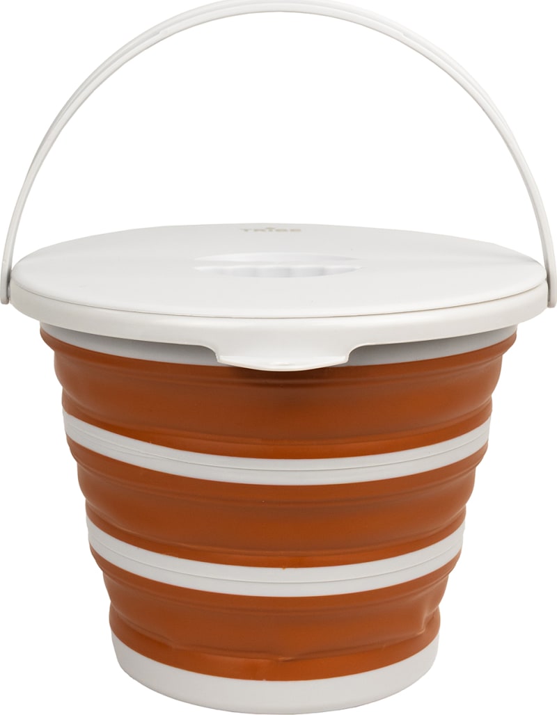 Відро силіконове Tribe Water Bucket Lid 10 л з кришкою, Теракотовий – фото 1