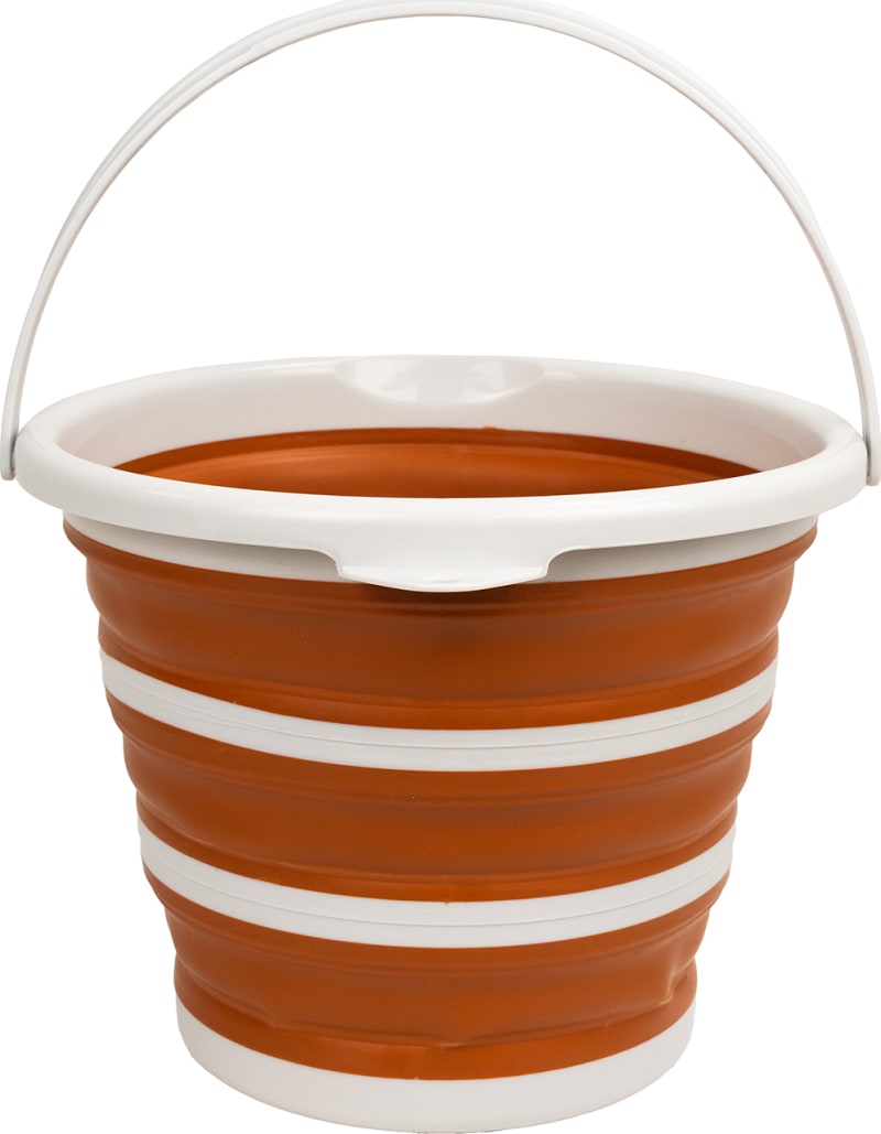 Відро силіконове Tribe Water Bucket Lid 10 л з кришкою, Теракотовий – фото 3
