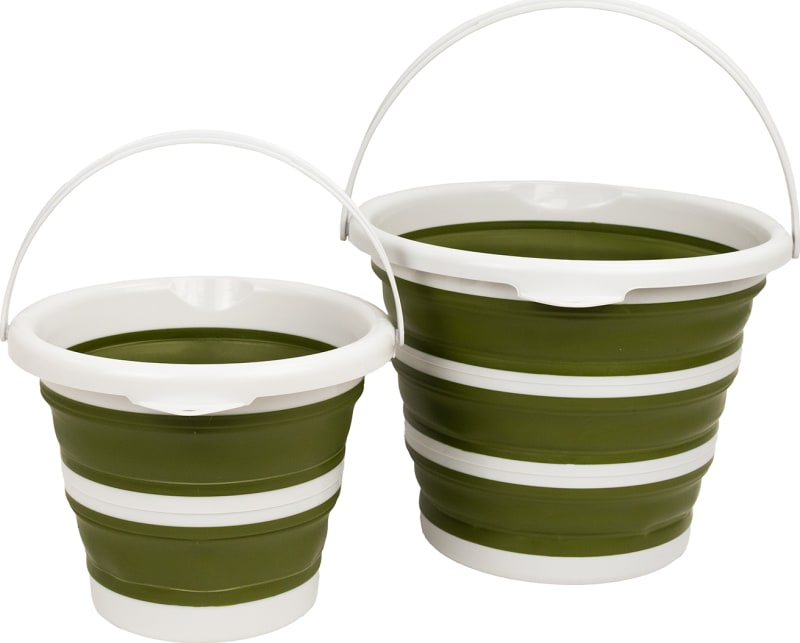Відро силіконове Tribe Water Bucket 10 л, Олива – фото 3