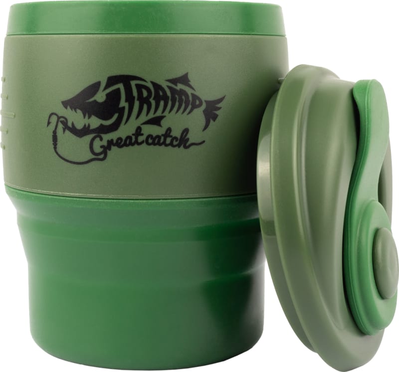 Кружка складаний силіконовий Tramp з кришкою 350ml olive-olive, Олива – фото 1