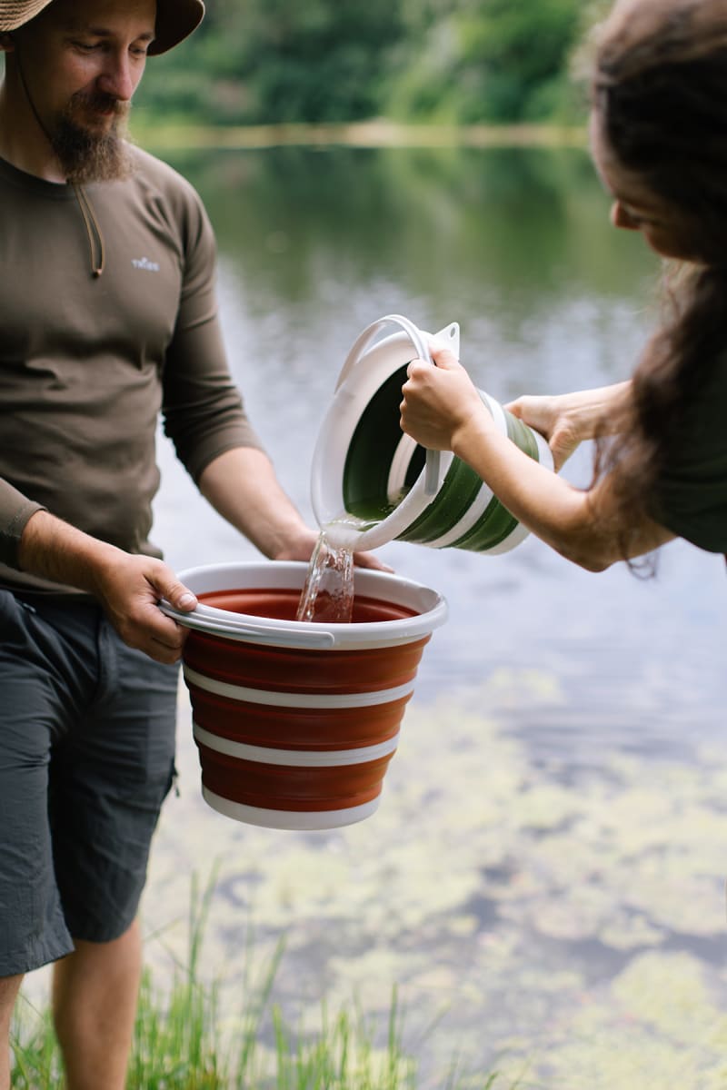 Відро силіконове Tribe Water Bucket 10 л, Теракотовий – фото 5