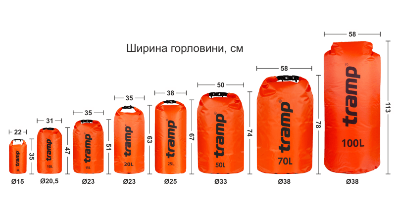 Гермомішок Tramp PVC Diamond Ripstop 100л, Помаранчевий – фото 2