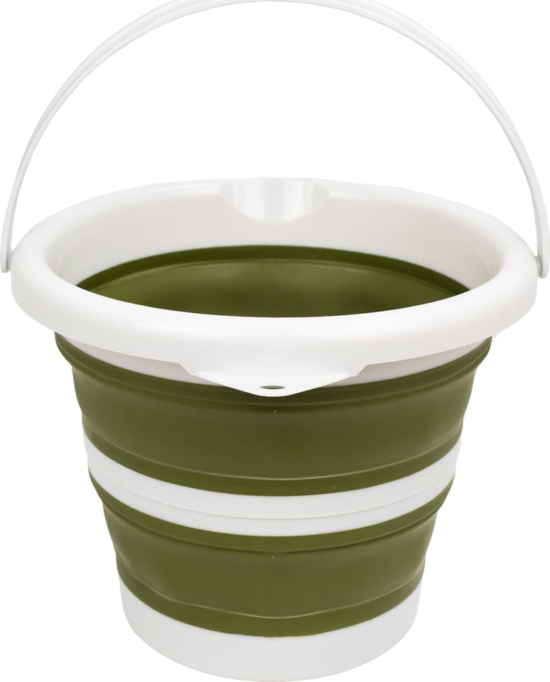 Відро силіконове Tribe Water Bucket Lid 5 л з кришкою, Олива – фото 3