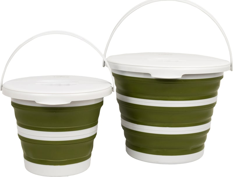 Відро силіконове Tribe Water Bucket Lid 5 л з кришкою, Олива – фото 7
