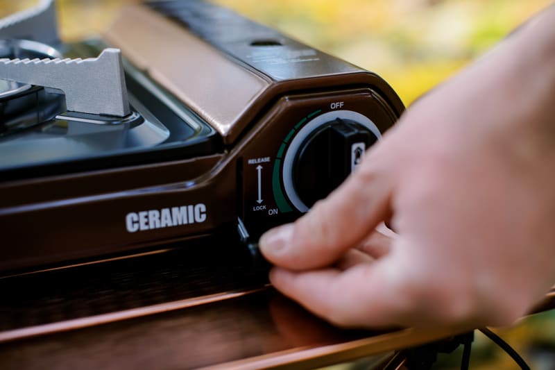 Плита газова портативна Tribe Ceramic інфрачервона з керамічним пальником, Червона – фото 3