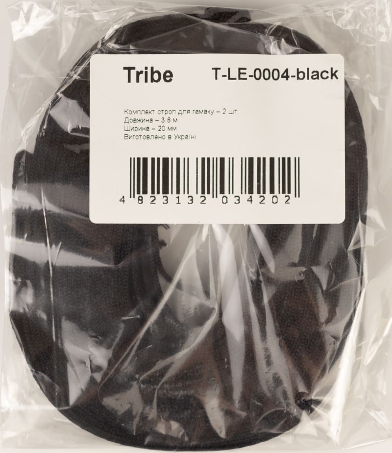Комплект строп для гамака Tribe, Чорний – фото 2