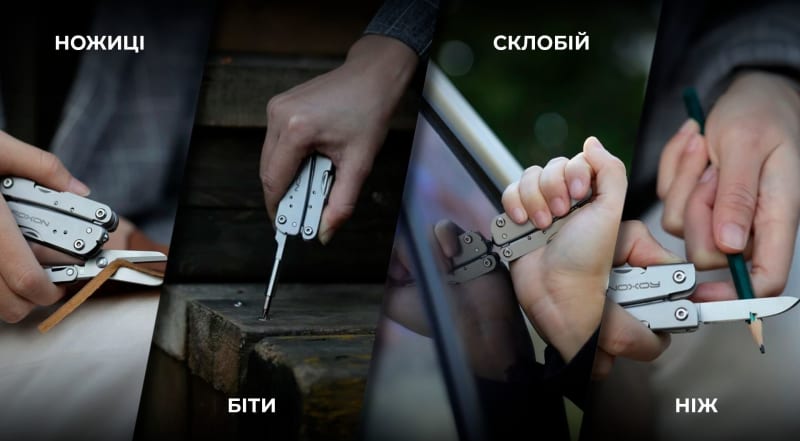 Міні мультитул Roxon M3 зі змінними бітами, сірий, світло сірий – фото 5