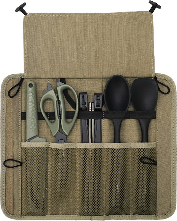 Набір кухонного посуду кемпінговий NexTool Outdoor Cooking Set 6 предметів, сірий, чорний, оливковий – фото 1
