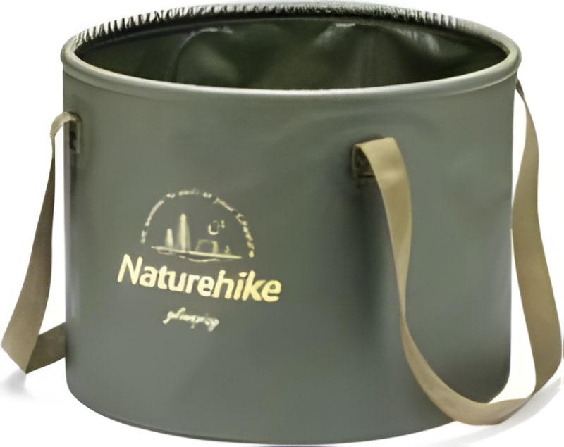 Складане відро для води з ПВХ Naturehike NH20SJ040, зелений, 20 л – Оливковий — фото 1