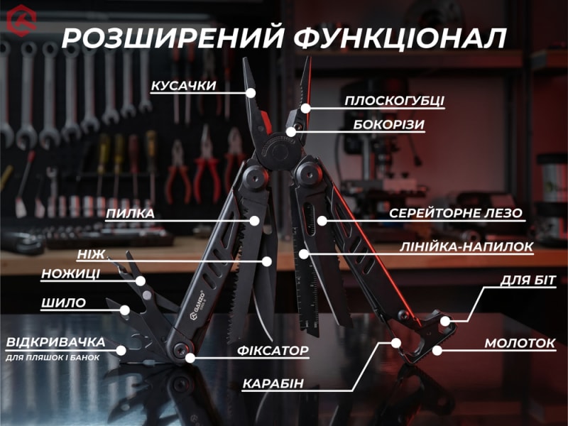 Мультитул Ganzo G305B, Чорний – фото 5