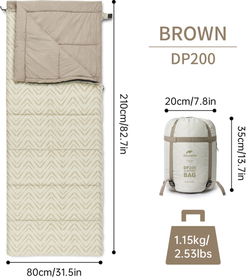 Спальний мішок Naturehike DP200 CNK2300SD012 — Бежевий — фото 3